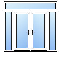 uPVC French Doors with Side Panels & Fan Light